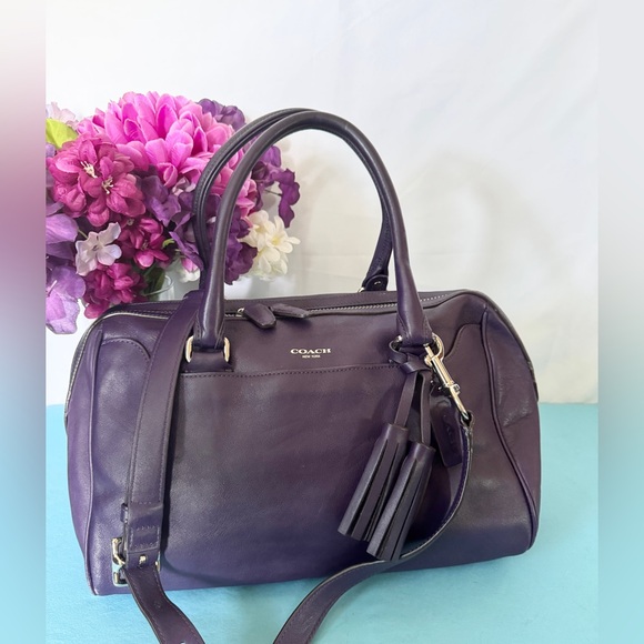 Coach Legacy Hayley EUC purple leather satchel/ shoulder bag - Picture 1 of 8